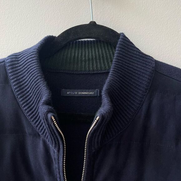 Adolfo
Dominguez Cotton Blend Zip Front Navy Blue Jacket - Large - Like New - Picture 5 of 8